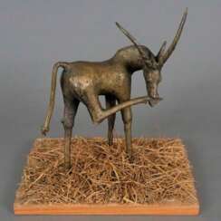 Bronzefigur "Antilope" - wohl afrikanische Bronze patiniert,…