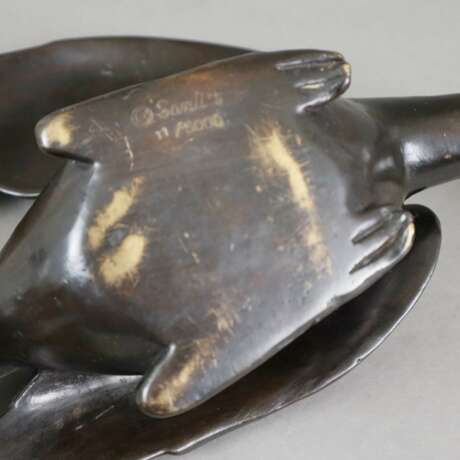 Tierfigur "Ente" - Messingguss, bronziert, unterseitig geste… - photo 9