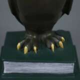 Bronzefigur "Büchereule" - 20. Jh., Bronze, polychrom gefass… - фото 4