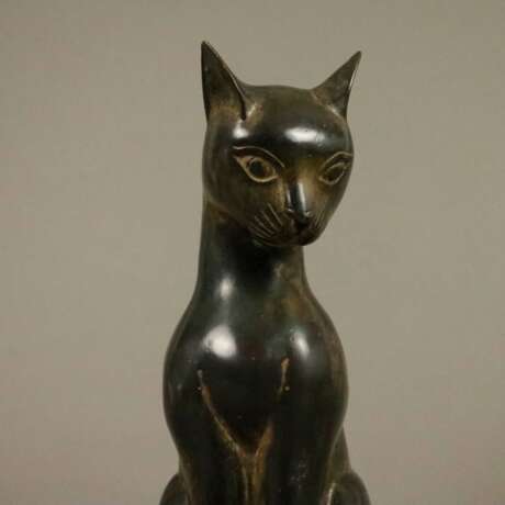 Sitzende Katze - Galvanoplastik, bronziert, naturalistische… - photo 2
