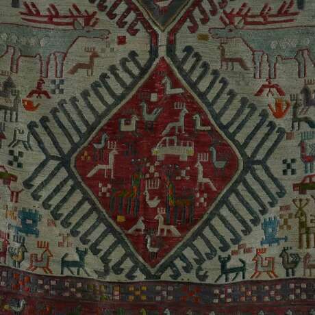 Sumakh-Wandteppich mit Tierdarstellungen - 20. Jh., Seide, W… - Foto 6