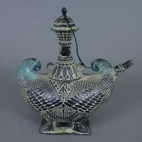 Figürliche Pilgerflasche - indo-persisch, wohl 19.Jh., Bronz… - Foto 2
