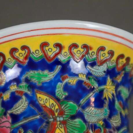 Vase - China 20.Jh., Zylindervase mit ausgestelltem Rand, De… - Foto 6