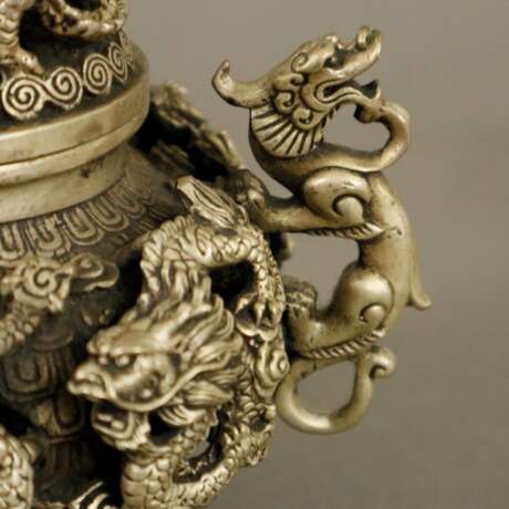 Weihrauchbrenner - China, silbriges Metall, gedrückt kugelig… - Foto 5