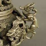 Weihrauchbrenner - China, silbriges Metall, gedrückt kugelig… - Foto 5