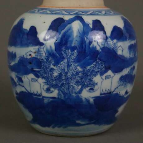 Kleiner Blau-Weiß-Deckeltopf - China, späte Qing-Dynastie, P… - Foto 4