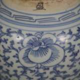 Blau-weißer Deckeltopf - China, ausgehende Qing-Dynastie, sp… - Foto 4