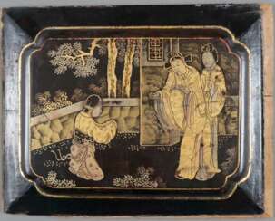 Kleines Holzpaneel mit Golddekor - China, späte Qing-Dynasti…
