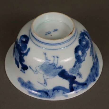 Porzellanschale - China, Bemalung in Unterglasurblau mit Kra… - Foto 6