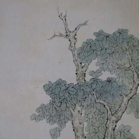 Chinesisches Rollbild - nach 1900- Kalligraph mit Gehilfen u… - photo 4