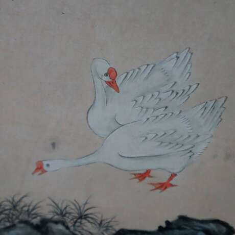 Chinesisches Rollbild - nach 1900- Kalligraph mit Gehilfen u… - photo 6