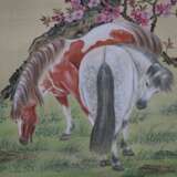 Chinesisches Rollbild - Landschaft mit zwei Pferden unter ei… - photo 8