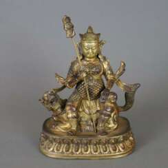 Figur des Vaishravana - tibeto-chinesisch, Bronzelegierung,…