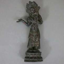 Kleine Votivfigur aus Bronze - Tibet/Nepal, Bronze, aus zwei…