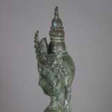 Bodhisattva-Figur - Nepal /Tibet 20.Jh., Bronzelegierung mit… - Foto 9