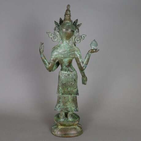 Bodhisattva-Figur - Nepal /Tibet 20.Jh., Bronzelegierung mit… - photo 10