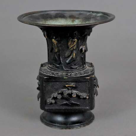 Vase - Japan / China, Bronzelegierung, dunkel patiniert, gef… - фото 1