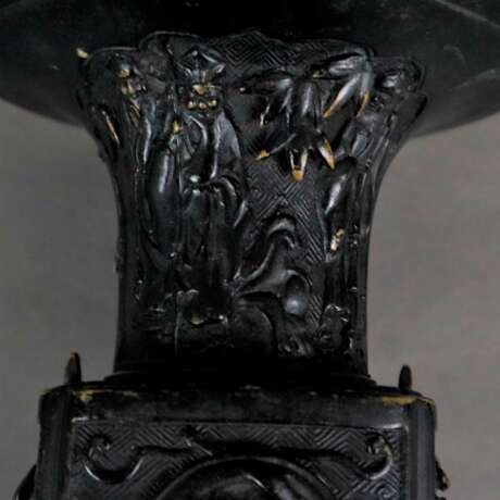 Vase - Japan / China, Bronzelegierung, dunkel patiniert, gef… - Foto 4