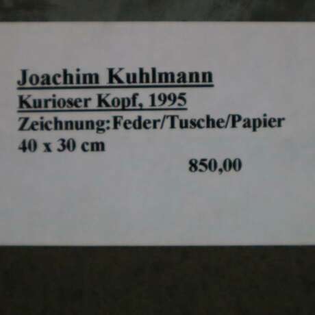 Kuhlmann, Joachim (*1943) - "Kurioser Kopf", 1995, Feder/Tus… - Foto 4