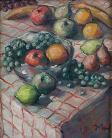 Boni, Jeanne-Louise (*1919-?) - Früchtestillleben, Öl auf Ho… - photo 1