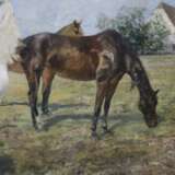 Ebner, Richard (1860-1911) - Auf der Pferdekoppel, Öl auf Le… - photo 10