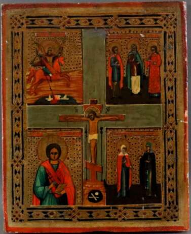 Vierfeldikone mit der Kreuzigung Christi - Russland, 19. Jh.… - Foto 1