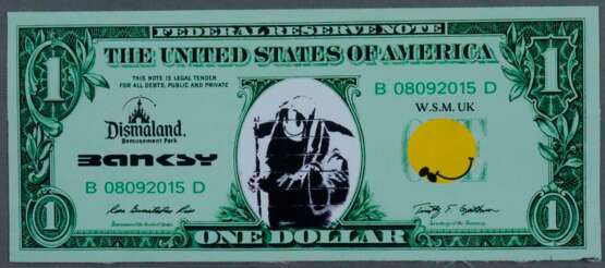 Banksy - "Dismal 1 Dollar Canvas" mit "Grim Reaper"-Motiv, 2… - Foto 1