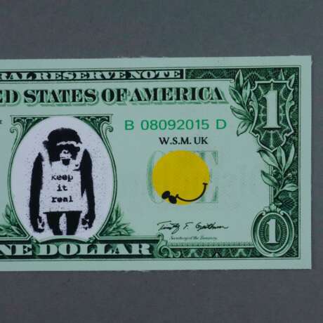 Banksy - "Dismal 1 Dollar Canvas" mit "Keep it real"-Motiv,… - фото 1