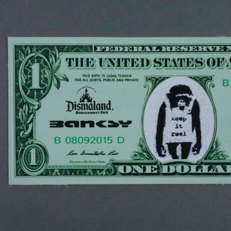 Banksy - "Dismal 1 Dollar Canvas" mit "Keep it real"-Motiv,… - photo 2