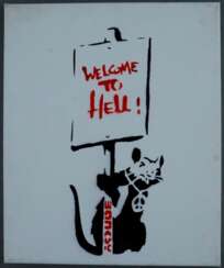 Banksy - "Dismal Canvas" mit Motiv "Welcome to Hell", 2015,…