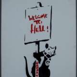 Banksy - "Dismal Canvas" mit Motiv "Welcome to Hell", 2015,… - фото 1