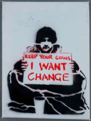 Banksy - "Dismal Canvas" mit Motiv "Keep Your Coins, I Want…