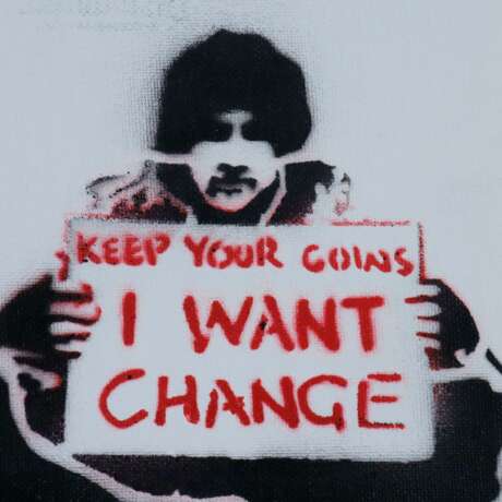 Banksy - "Dismal Canvas" mit Motiv "Keep Your Coins, I Want… - фото 2