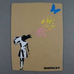 Banksy - "Butterfly Girl Suicide", 2015, Souvenir aus der Au…