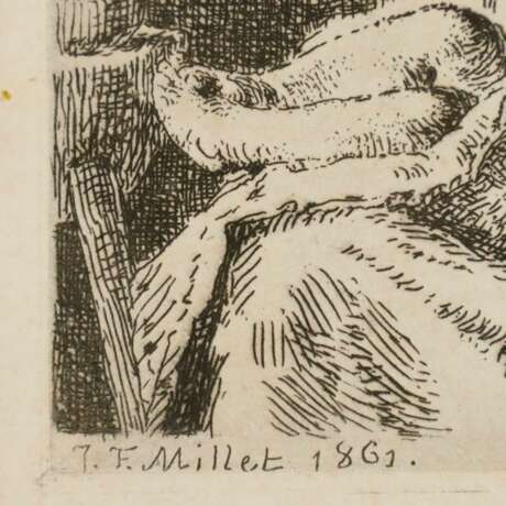 Millet, Jean François (1824-1875) - 'La Bouillie', Radierung… - photo 4