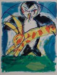 Vrede, Anton (*1953) - Pinguin und Hase, 1991, Farblithograf…