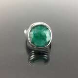 Designer Ring mit großem leuchtendem Smaragd von ca. 10 Karat in Silber 925. - Foto 3