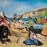 Pesca antiga Canvas on the subframe Oil paint Impressionism Genre art Portugal 2024 - photo 1