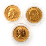 Englische Geschichte in GOLDmünzen - 1 x GB - 1 Sovereign 1909, Edward VII., s-ss, berieben, 7,32g Gold fein. - photo 1