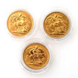 Englische Geschichte in GOLDmünzen - 1 x GB - 1 Sovereign 1909, Edward VII., s-ss, berieben, 7,32g Gold fein. - фото 2