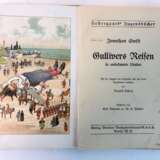 Jonathan Swift: "Gullivers Reisen in unbekannte Länder". Farbig illustriert, um 1900, sehr gut. - фото 1