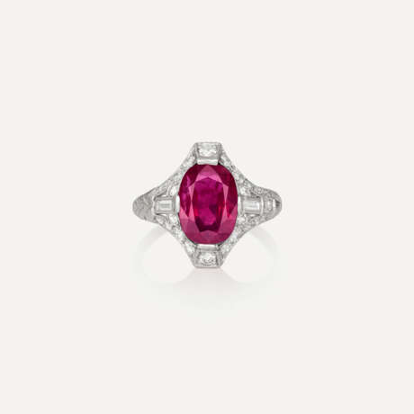 NO RESERVE | ART DECO RUBY AND DIAMOND RING - Foto 1