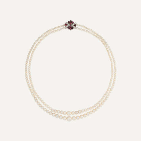NATURAL PEARL, SEED PEARL, RUBY AND DIAMOND NECKLACE - фото 1
