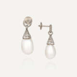 ANTIQUE NATURAL PEARL AND DIAMOND EARRINGS - Foto 3