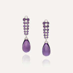 NO RESERVE | MICHELE DELLA VALLE AMETHYST AND DIAMOND EARRINGS