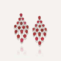 NO RESERVE | MICHELE DELLA VALLE SPINEL AND DIAMOND EARRINGS