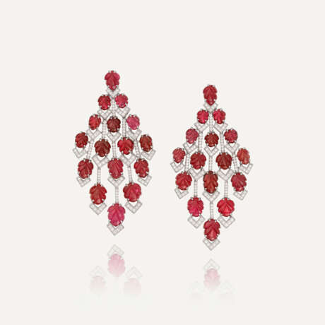 NO RESERVE | MICHELE DELLA VALLE SPINEL AND DIAMOND EARRINGS - photo 1