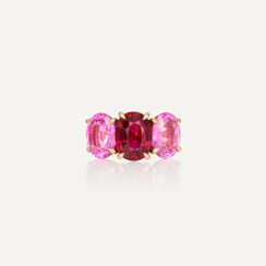 SCHULLIN RUBY AND COLOURED SAPPHIRE RING