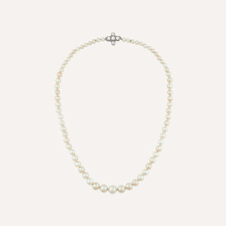 NO RESERVE | NATURAL, CULTURED PEARL AND DIAMOND NECKLACE - фото 1