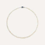 NATURAL PEARL, SAPPHIRE AND DIAMOND NECKLACE - фото 1